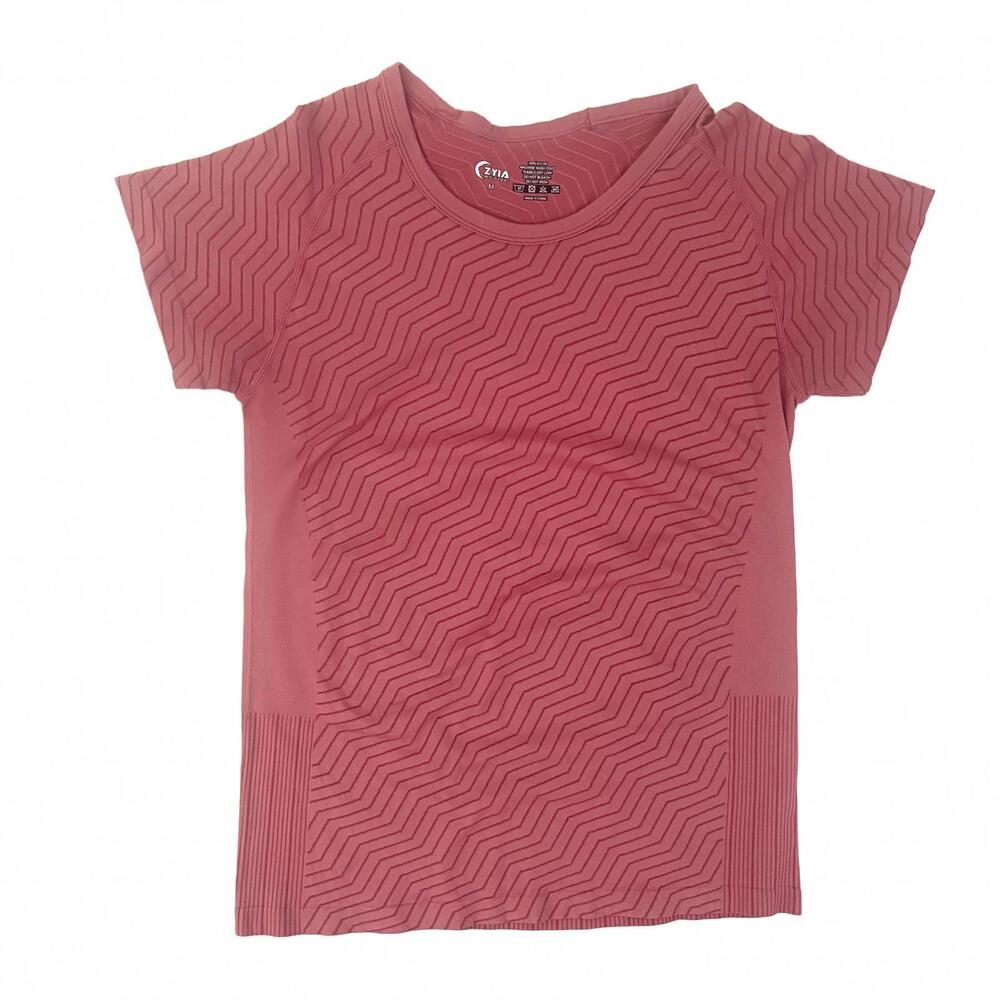 Zyia | Short Sleeve Pink Chevron Seamless Tee Size M